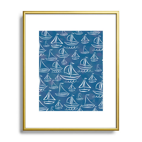 Lisa Argyropoulos Sail Away Blue Metal Framed Art Print