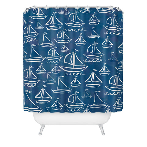 Lisa Argyropoulos Sail Away Blue Shower Curtain
