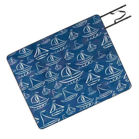 Lisa Argyropoulos Sail Away Blue Picnic Blanket