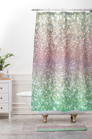 Lisa Argyropoulos Sea Mist Shimmer Shower Curtain And Mat