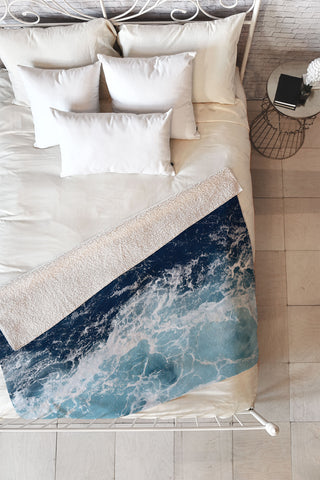 Lisa Argyropoulos Sea Swish Fleece Throw Blanket