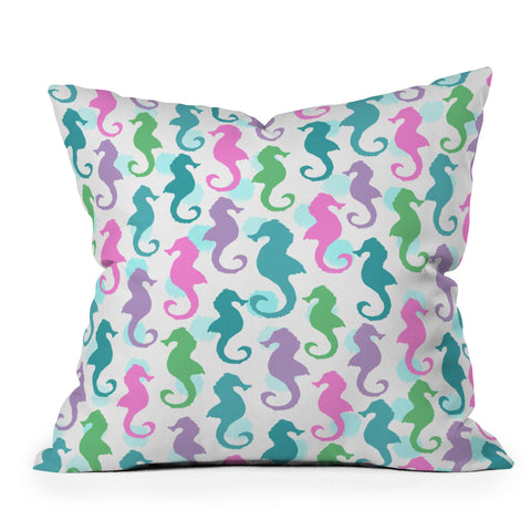 Lisa Argyropoulos Seahorses and Bubbles Spring Throw Pillow