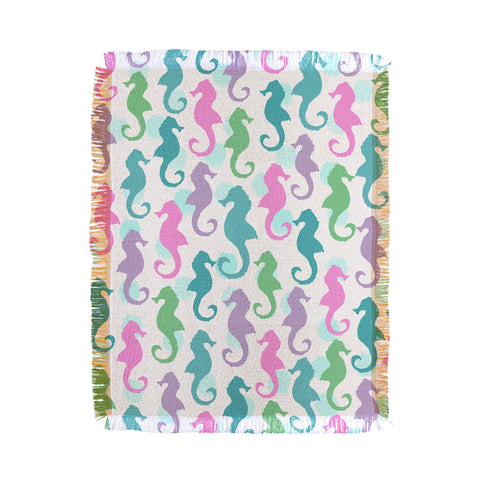 Lisa Argyropoulos Seahorses and Bubbles Spring Throw Blanket