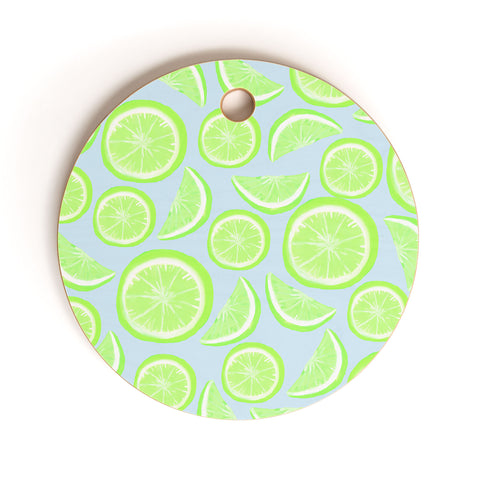 Lisa Argyropoulos Simply Lime Blue Cutting Board Round