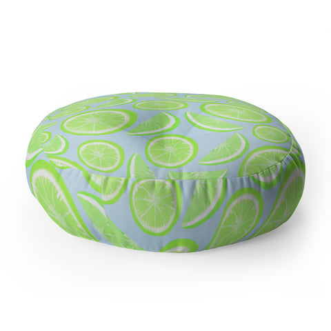 Lisa Argyropoulos Simply Lime Blue Floor Pillow Round