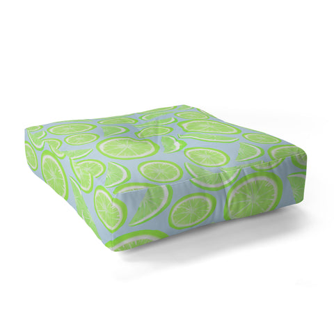 Lisa Argyropoulos Simply Lime Blue Floor Pillow Square