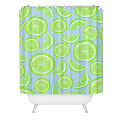 Lisa Argyropoulos Simply Lime Blue Shower Curtain