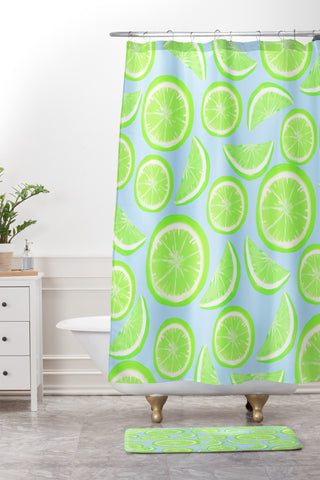 Lisa Argyropoulos Simply Lime Blue Shower Curtain And Mat