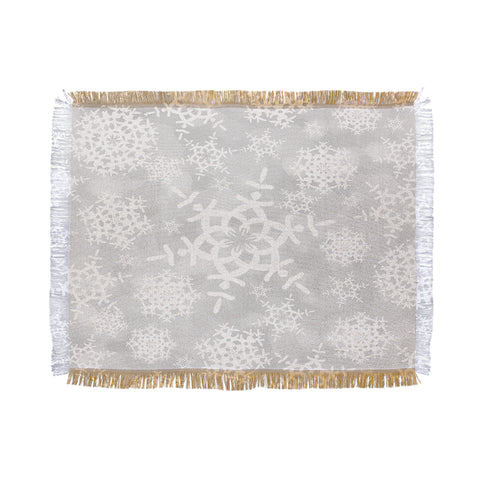 Lisa Argyropoulos Snow Flurries in Gray Throw Blanket
