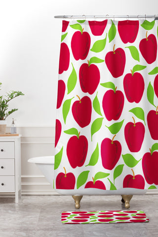 Lisa Argyropoulos So Red Delicious Shower Curtain And Mat