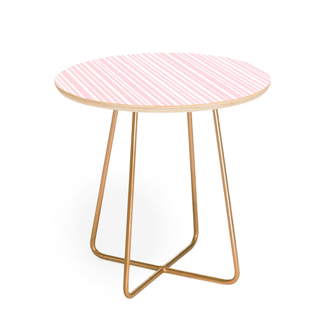 Lisa Argyropoulos Soft Blush Stripes Round Side Table