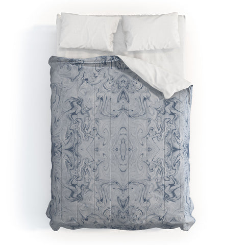 Lisa Argyropoulos Steely Blue Marble Kali Comforter