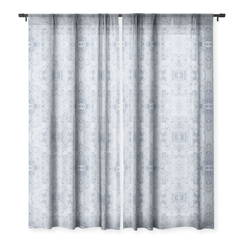 Lisa Argyropoulos Steely Blue Marble Kali Sheer Window Curtain