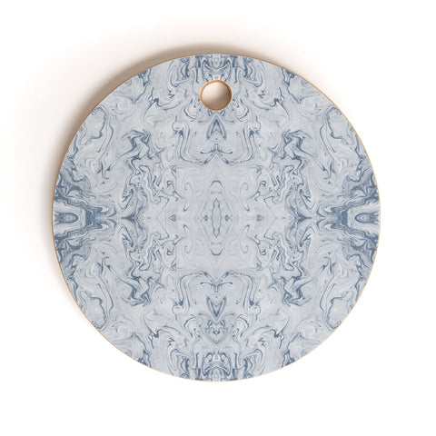 Lisa Argyropoulos Steely Blue Marble Kali Cutting Board Round