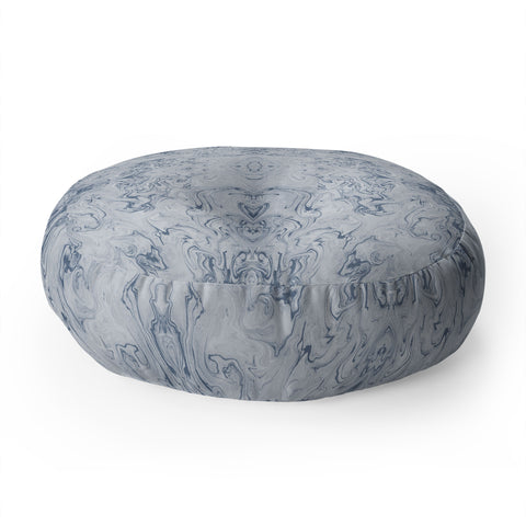 Lisa Argyropoulos Steely Blue Marble Kali Floor Pillow Round