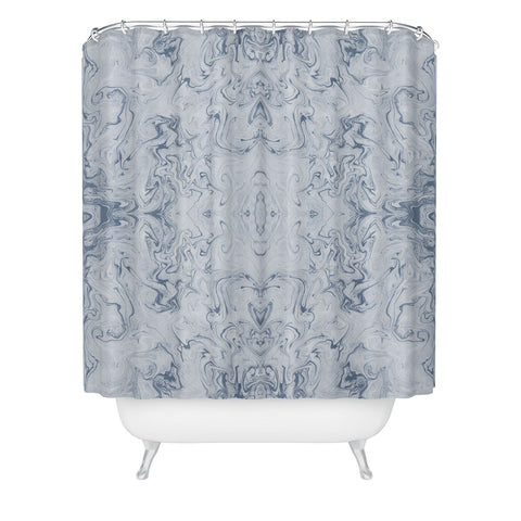 Lisa Argyropoulos Steely Blue Marble Kali Shower Curtain