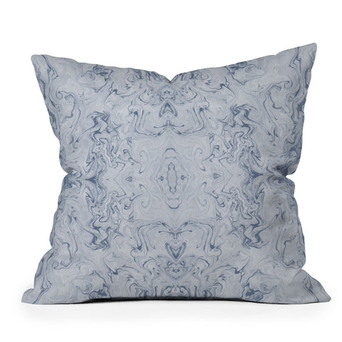 Lisa Argyropoulos Steely Blue Marble Kali Throw Pillow