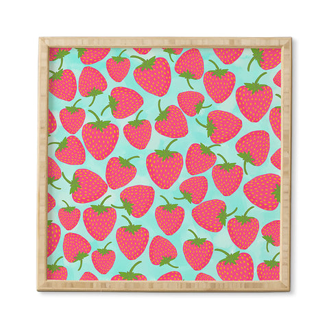 Lisa Argyropoulos Strawberry Sweet In Blue Framed Wall Art