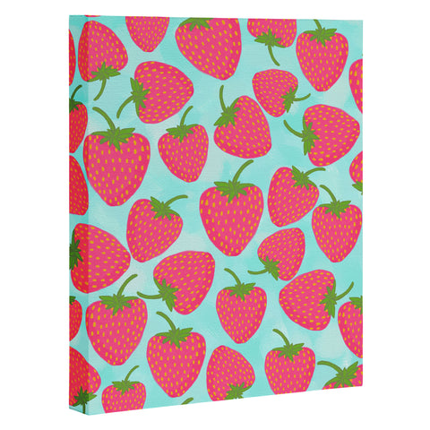 Lisa Argyropoulos Strawberry Sweet In Blue Art Canvas