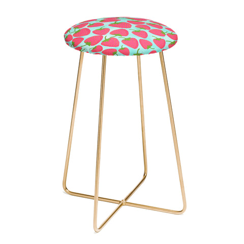 Lisa Argyropoulos Strawberry Sweet In Blue Counter Stool