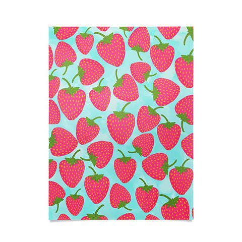 Lisa Argyropoulos Strawberry Sweet In Blue Poster