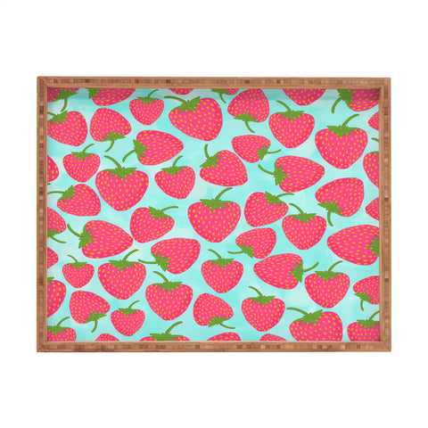 Lisa Argyropoulos Strawberry Sweet In Blue Rectangular Tray