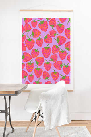 Lisa Argyropoulos Strawberry Sweet in Lavender Art Print And Hanger