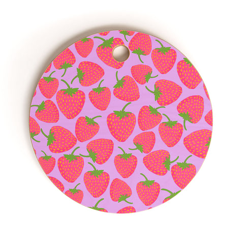 Lisa Argyropoulos Strawberry Sweet in Lavender Cutting Board Round