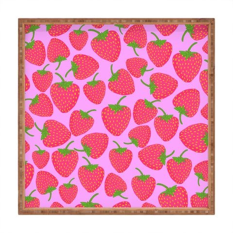 Lisa Argyropoulos Strawberry Sweet in Lavender Square Tray