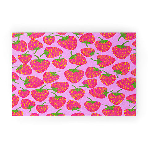 Lisa Argyropoulos Strawberry Sweet in Lavender Welcome Mat