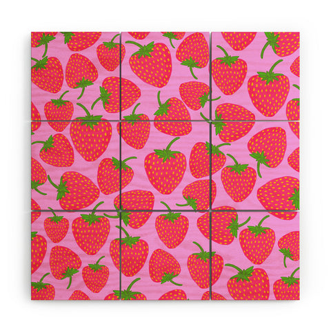 Lisa Argyropoulos Strawberry Sweet in Lavender Wood Wall Mural