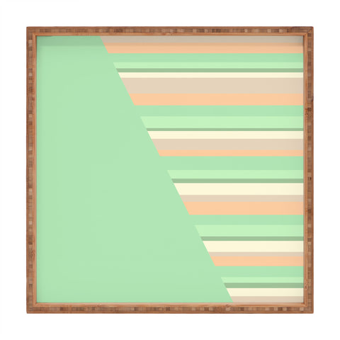 Lisa Argyropoulos Striped Desert Sage Square Tray