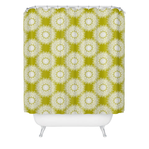 Lisa Argyropoulos Sunflowers and Chartreuse Shower Curtain