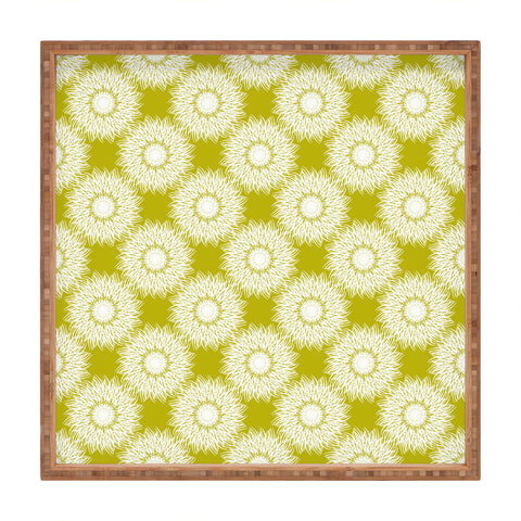 Lisa Argyropoulos Sunflowers and Chartreuse Square Tray
