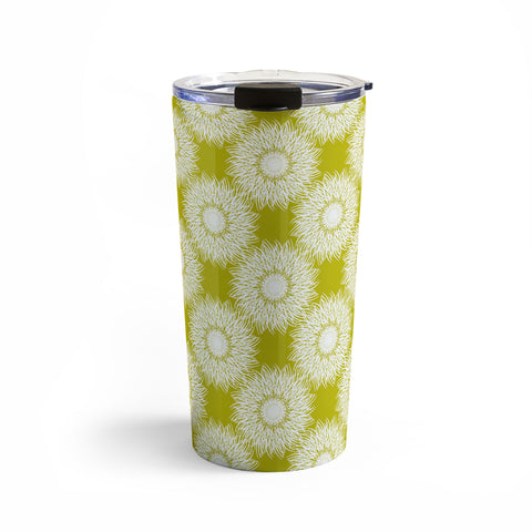 Lisa Argyropoulos Sunflowers and Chartreuse Travel Mug