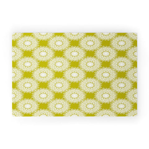 Lisa Argyropoulos Sunflowers and Chartreuse Welcome Mat
