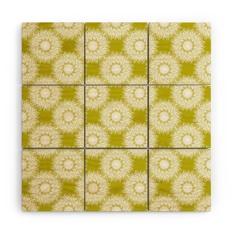 Lisa Argyropoulos Sunflowers and Chartreuse Wood Wall Mural