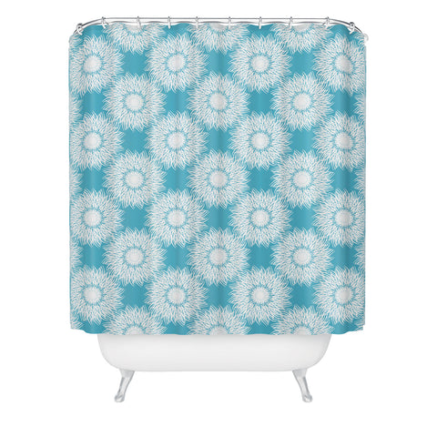 Lisa Argyropoulos Sunflowers and Sky Shower Curtain