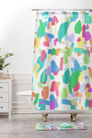 Lisa Argyropoulos Terrazzo Party Shower Curtain And Mat