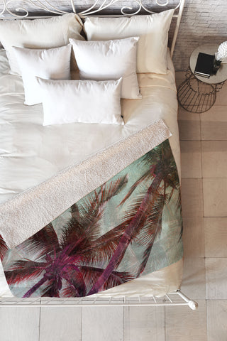 Lisa Argyropoulos Textured Palms Fleece Throw Blanket