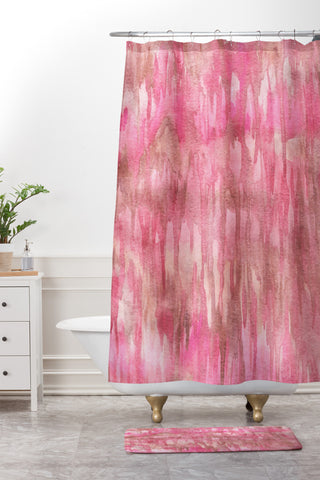 Lisa Argyropoulos Watercolor Blushes Shower Curtain And Mat