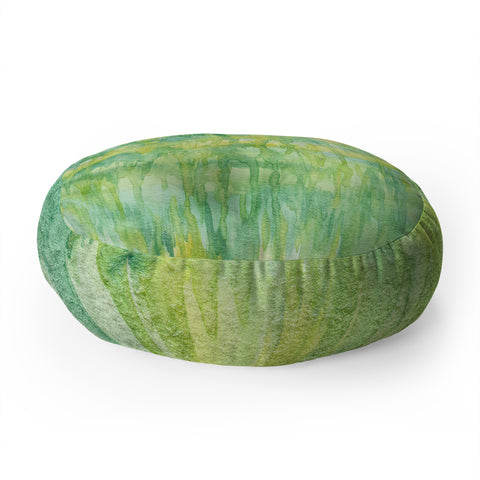 Lisa Argyropoulos Watercolor Greenery Floor Pillow Round