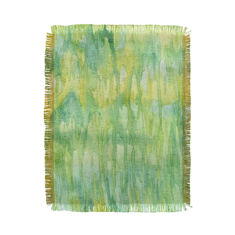 Lisa Argyropoulos Watercolor Greenery Throw Blanket