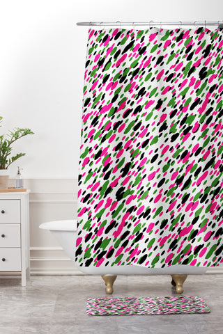 Lisa Argyropoulos Watermelon Spritz Shower Curtain And Mat