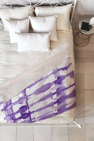 Lisa Argyropoulos Wild Violet Fleece Throw Blanket
