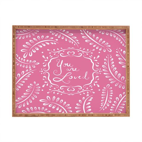 Lisa Argyropoulos You Are Loved Blush Rectangular Tray