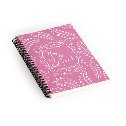 Lisa Argyropoulos You Are Loved Blush Spiral Notebook