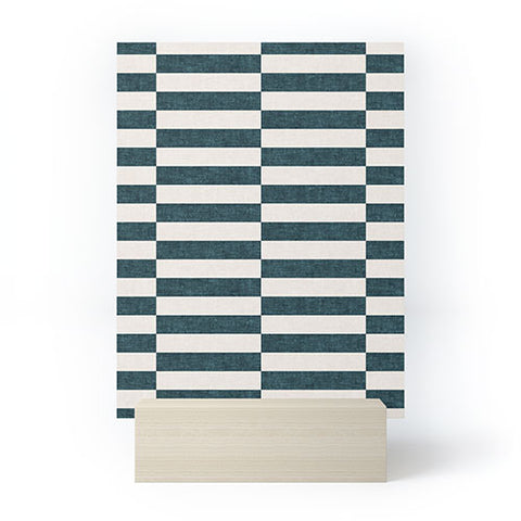 Little Arrow Design Co aria blue rectangle tiles Mini Art Print
