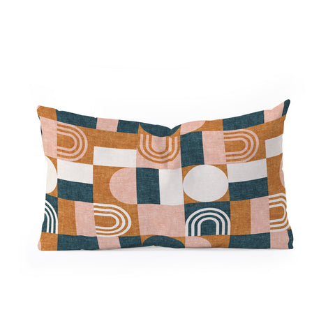 Little Arrow Design Co aria geometric patchwork Oblong Throw Pillow