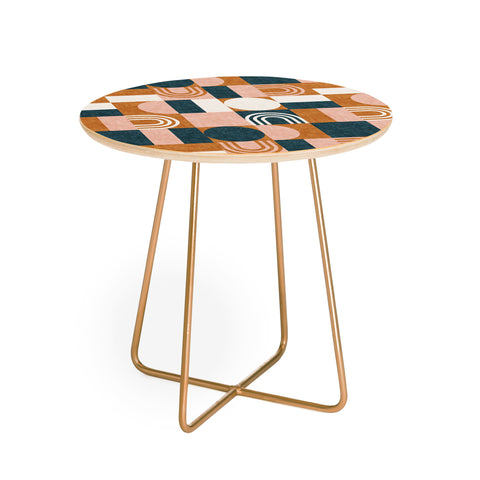 Little Arrow Design Co aria geometric patchwork Round Side Table